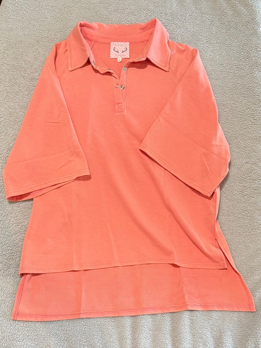 Fantastic Fawn Coral Polo Top - Short Sleeve Collared Shirt